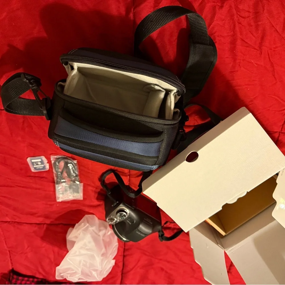 Sony Black Digital Camera with Silver Accents with case in original box